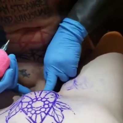 Tattooing With His Dick In The Whore